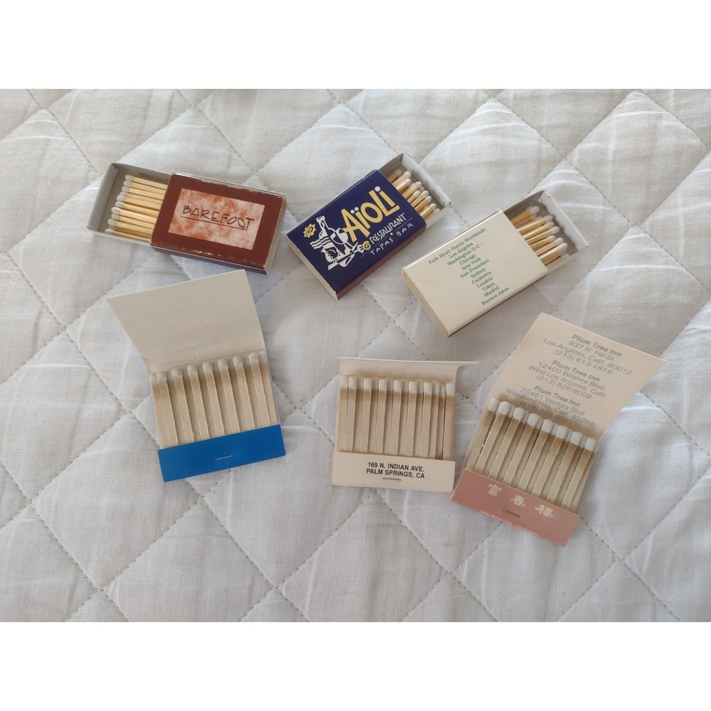 Vtg 90s SoCal Matchbooks Lot Zeldas Palm Springs Prezzo Aioli Torrance Park Hyat - Picture 3 of 3